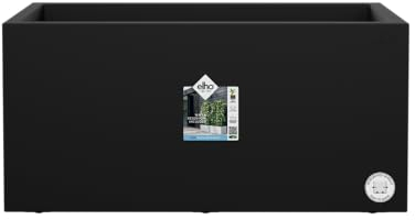 Elho Vivo Next Long 80 - Macetero por Interior y Exterior - Ø 78.0 x H 37.9 cm - Negro/Living Black