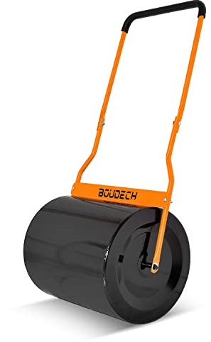 BOUDECH® Tabur - Rullo manuale per prato da 50cm con impugnatura ergonomica. Rullo da giardino con tappo rimovibile ⌀40cm e capacità max di 62L