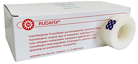 Noba Rudafix Fixierpflaster, gerollt, ohne Seitenscheiben (1,25 cm x 9,14 m, 1 Pack x 24 Rollen)