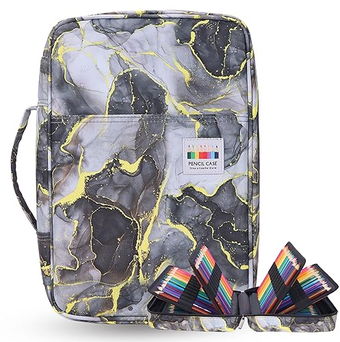 OVAKIA Trousse à Crayons,Organisateur de Grande Capacité,Retient 304 Crayons ou 200 Stylos,Organisateur pour Crayons de Couleur étui à Crayons Adulte pour Artistes, Peintres, étudiants (Gris)