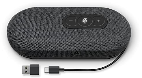 RayBit USB Conference Speaker and Microphone for Home Office Calls, 360 Degree Enhanced Voice Pickup, Noise Reduction, Echo Cancellation, Compatible with Zoom, Teams, Skype, PC, Laptop, Desktop