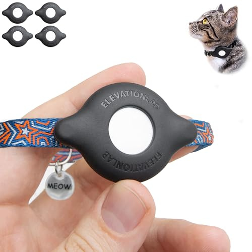 TagVault™ AirTag Katzenhalsband-Halterung (4er-Pack), sichere und kompakte AirTag-Halterung für Katzen, baumelt nicht, auch für kleine Hunde Elevation Lab