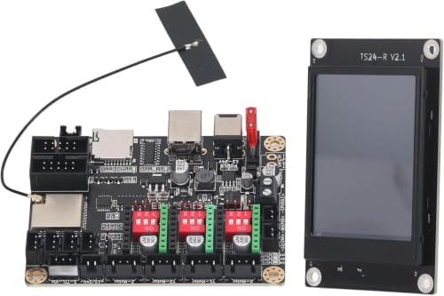 Risegun 3D Drucker Motherboard, 12-24 VDC MKS DLC32 V2.1 Graviermaschinen-Motherboard 32-Bit WiFi Offline Steuerung Mit 2,4-Zoll-Touchscreen TS24-R V2.1 A4988 Schrittmotortreiber