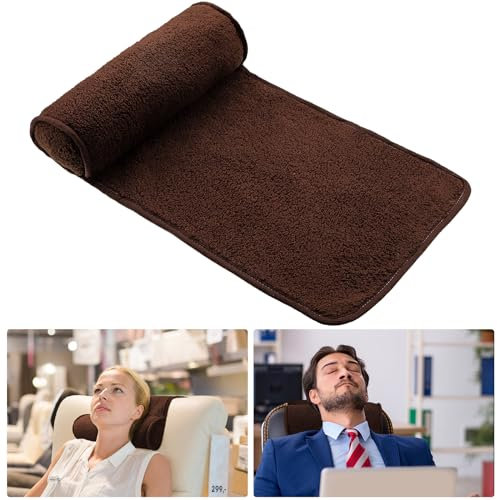 Weysat Neck Pillow for Recliner Head Pillow Adjustable Plush Pillow Neck Roll Non Slip Fleece Couch Neck Head Support Pillow for Travel Home Recliner Sofa Armchair(Coffee)