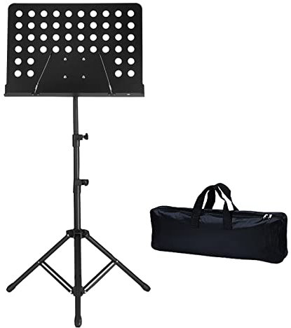 HJXGQJM Orchesterpult Notenständer Klappbare Mit Tragetasche, Tragbarer Notenständer Aus Metall Stabil Und Höhenverstellbar, for Geigengitarristen,Schwarz Notenständer (Color : Noir)