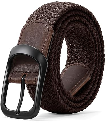 LEACOOLKEY Stretchgürtel für Männer,elastischer geflochtener Gürtel für Männer, lässiger Gürtel, Golfgürtel für Jeanshosen
