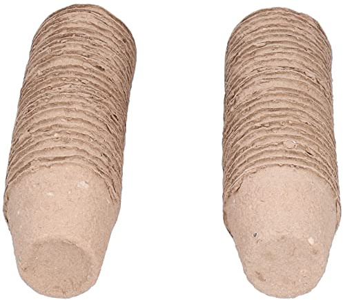 aqxreight 50 Uds. Macetas de Turba Redondas de 6cm, Plantas Degradables, Taza de Vivero, Accesorio de Plantación para Suministros de Jardinería