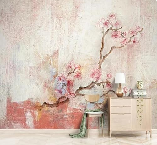 3D-Tapete, abstrakte Pflaumenblüte, rosa, Fototapete, Wohnzimmer, TV, Sofa, Heimdekoration, Wandtuch, 3D, 200 x 140 cm