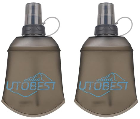 UTOBEST Soft Flask, TPU Faltbare Trinkflaschen, Weiche Wasserflasche BPA-Frei Sportflasche für Trinkrucksack, Fahrrad, Wandern, 150ml, 2 Stück