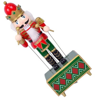 TOPBATHY Cascanueces Caja Música Giratorio Decorativo Rojo con Ornamento Musical Navidad Regalo Festivo para Hogar y Escritorio