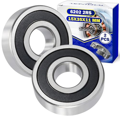 2 Stück Kugellager 6202 2RS für Waschmaschine mit Größe 15x35x11 mm - MONTERAL