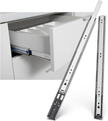 HGOuhK Schubladenschienen, Schubladenschienen, 30,5 - 40,6 cm, Schubladenschiene, 3-teilige Schrankschienen für Küche, Zuhause, Büro, Schubladen (40,6 cm)