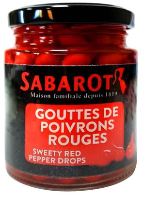 Gouttes de poivrons rouges en bocal 140g - Sabarot
