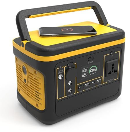 HTDRE Stazione di Alimentazione Portatile da 600 W, PD 65 W, Ricarica Rapida e Wireless, Carica Fino a 7 dispositivi, per Batteria di Backup di Emergenza per Campeggio Domestico (220 V)