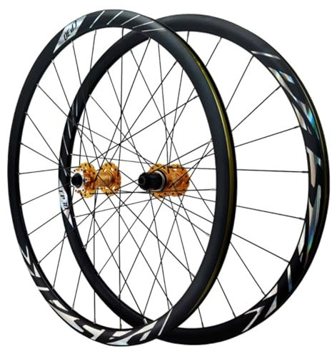 AADDFDD Aluminiumlegierung 29 Zoll/700C Rennrad-Radsatz, Scheibenbremse 24H Steckachse/Schnellspanner Vorder- und Hinterrad Kompatibel 23C-45C Reifen