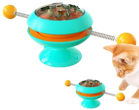 Jouet moulin à vent pour chat – Balle de jeu pour chatons avec herbe à chat interactive pour la maison, le divertissement en intérieur, félin, construction robuste, amusement, facile à utiliser