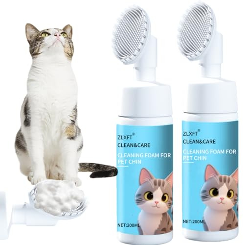 Detergente per Il Mento del Gatto,Set per la Cura del Mento dei Gatti,Kit per la Pulizia del Mento del Gatto,Set per la Cura Dell'Acne di Gatto,Kit per la Cura Dell'Acne di Gatto e Gatti