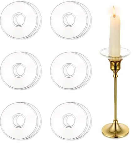 Gokelomg 12 stycken glas bobeches för ljushållare för ljusstake ljusstake hållare för bordscentrum bröllop