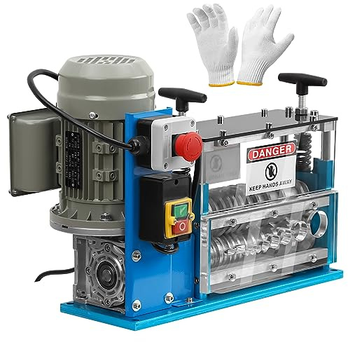 EWS-38 Máquina Pelacables Eléctrica Automática, Peladora de Cables con Rodillo Ajustable, Estructura de Acrílico y Motor Potente, para Cobre y Aluminio