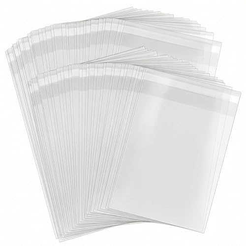 ericotry 200 Pcs 5x7 Inches Clear Resealable Cello/Cellophane Treat Bags Good for Snacks Bakery Candy Candle Soap Cookie Poly Bags