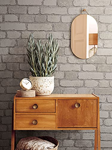 marburg Steintapete Weiß Backstein Optik Ziegelstein 3D Effekt für Schlafzimmer Wohnzimmer oder Küche Tapete Steinoptik 10,05m x 0,53m 58412