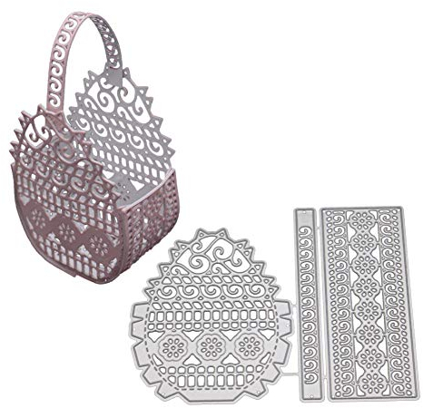 Gemini_Mall® Stanzformen für Karten, Blumenkorb, Metallstanzformen, DIY Scrapbooking, Embossing Schablone für Grußkarten, Einladungskarten, Dekoration silber