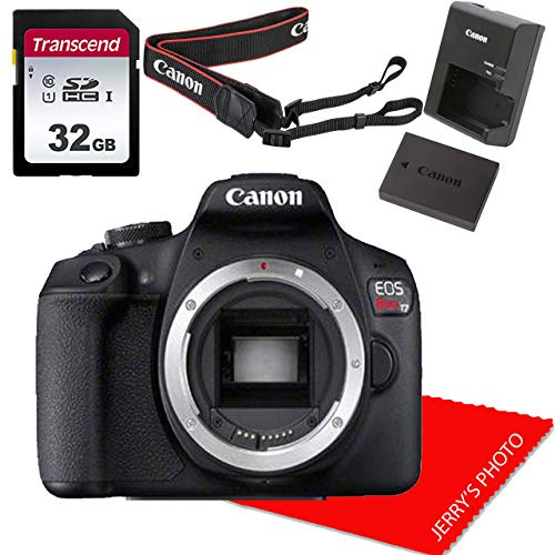 Canon EOS Rebel T7 DSLR Camera Body (No Lens) + 32GB Memory Bundle (Renewed)