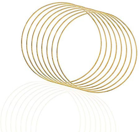 Kreis Durchmesser 20 cm Traumfänger Ringe Metall Hoop Makramee Ring Bastelbedarf Gold 8 Stück