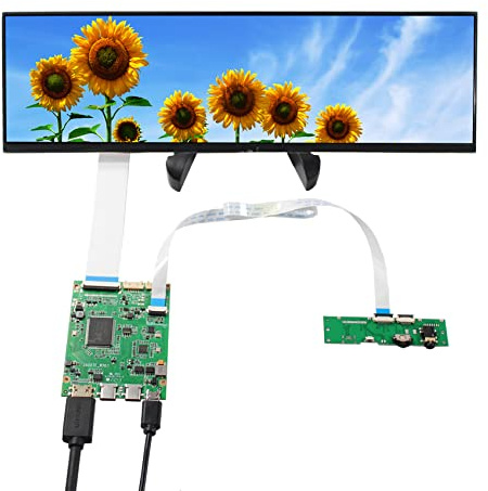 VSDISPLAY 12,6 Zoll eDP 1920 x 515 IPS LCD Bildschirm mit Controller Board | NV126B5M-N41 ,for DIY PC Gehäuse