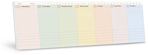 Oriday Weekly Calendar Planner Notepad Tear Off Pad (Rainbow) - Daily, Weekly Planning pads