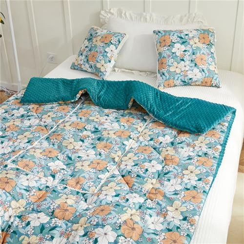Hixingo Reisedecke und Kissen 2 in 1, Reisedecke mit Kissen Set Multifunktionale Reise Decke und Kissen 2 in 1 Weichem Flugzeug Verwandlungskissen für Urlaub, Camping (Blume 1,50 * 50cm)