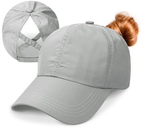 outfit spring Basecap Damen Pferdeschwanz Baseballkappe Frauen Sommer Schnell trocknende Masche Atmungsaktiv Criss Cross Sport Kappe Damen