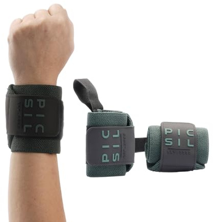 PICSIL Elastische Handgelenkbandagen mit Daumenschlaufe – Handgelenkstütze für Cross Training, Fitnessstudio und Gewichtheben (Einheitsgröße)