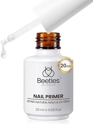 beetles 20ml Nail Primer for Gel Nail Polish, Nail Prep Bond Primer Acid-Free Fast Air Dry Nail Bonder for Acrylic & Uv Gel Nail Gift for Women