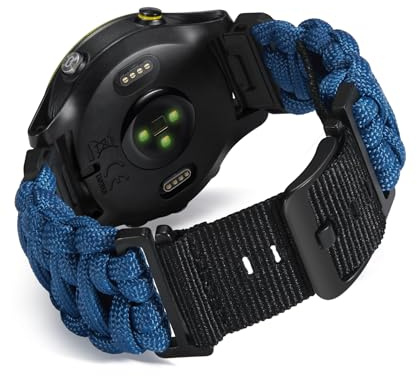 BINLUN Kompatibel mit Garmin Armband Nylon Paracord 550 20MM/22MM/26MM Militär Sports Robustes Für Quickfit-Armband Geflochtene Ersatzarmband Passt Für Fenix/für Forerunner/Für Descent/Für Instinct