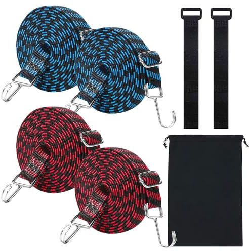 WYRGQIQN Conjunto de Cinchas de Amarre y Pulpos Elásticos - Kit Multifuncional para Transporte y Toldos con Tensores y Cuerdas Elásticas