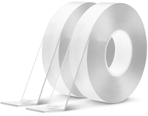 ARIEL-GXR 10M Double Sided Tape Heavy Duty, Reusable Clear Nano Tape, Traceless Transparent Double Sided Adhesive Tape, Multipurpose Tape for Wall, Kitchen, Carpet, Photos Fixed