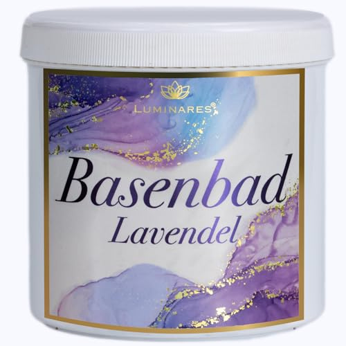 Basenbad, basisches Badesalz zur Entgiftung und Entsäuerung, Vollbad, Fußbad, Peeling, 1500g Luminares Lavendel Duft Basenbad