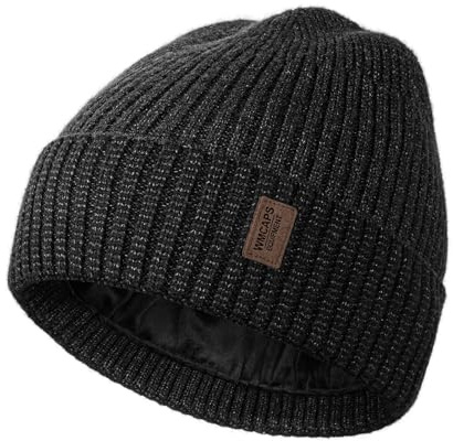 Wmcaps Wintermütze für Herren, gefütterte Thermo-Mütze | Strickmütze, winddicht, atmungsaktiv, elastisch, weich, Fleecefutter, für Radfahren, Sport, Laufen, Alltag & Spazieren.