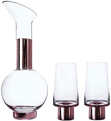 QCKNKMGG carafe red wine decanter Decanter Set Crystal Decanter 1500ML with 400Ml Glass Tumbler Gift Set Glass Crystal Glass Carafe Handmade Decanter and Glasses Gift