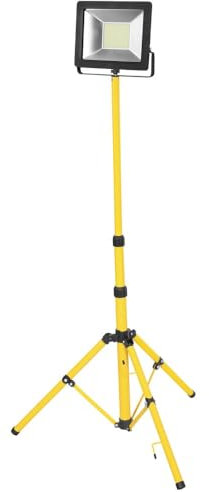 Brightium Proiettore LED treppiede da 5 metri, 1 x 30 W, luce fredda. Ideale per eventi, mostre o illuminazione esterna, offre alta efficienza e luminosità, facile da installare e regolare.