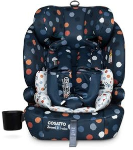 Cosatto Zoomi 3 i-Size ISOFIX Car Seat | 15 Months-12 Years | 10-Position Headrest, Side Impact Protection, 5-Point Harness, Washable Liner & R129 Tested - Forward Facing for Group 123 (Spot On)