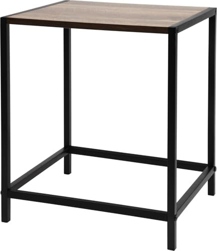 Meinposten Beistelltisch Metall Holz Couchtisch Kaffeetisch Tisch Nachttisch schwarz Indoor