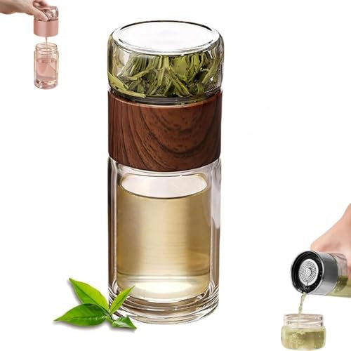 Generic Infusifie Tea Infuser, Portable Tea Maker, Double Glazing, Wood Grain, 420ml