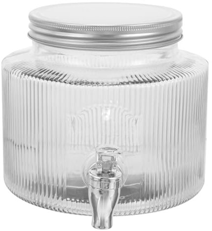 Cabilock Dispensador De Bebidas De Vidrio 2,8 l Con Grifo De Cristal Sellado Para Té Helado Agua Aromatizada Tarro Para Servir En Fiestas y Hogar