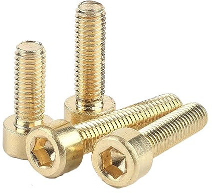 Inbusschrauben aus Messing mit metrischem Gewinde, Maschinenschrauben mit Innensechskant, Holzschrauben aus Messing, 10 Stück(M5x20 mm)
