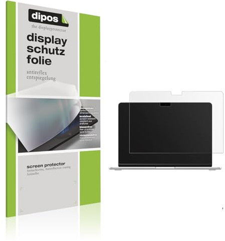 dipos 2x Displayschutzfolie matt für Apple MacBook Air 15 Zoll M4 2025 | Antireflex, entspiegelnd, passt perfekt, Ultra-Dünn, kratzfest, blasenfrei, Fingerprint-kompatibel, selbstklebend