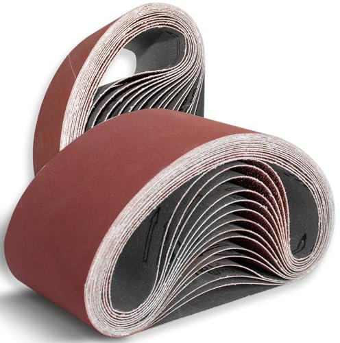 FEIHU 8 pièces Bandes abrasives 75 x 510 mm.Ensemble de Bandes Abrasives,pour ponceuses à bande, métal,bois,polissage（60 Grain）
