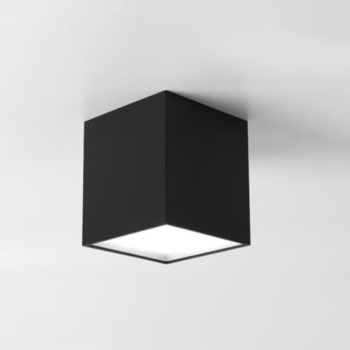 Foco empotrable Brillante de 20 W para el hogar, Estilo nórdico, para Dormitorio, Sala de Estar, Restaurante, Pasillo, balcón, Mural, lámpara de Techo Cuadrada de Aluminio Negro.