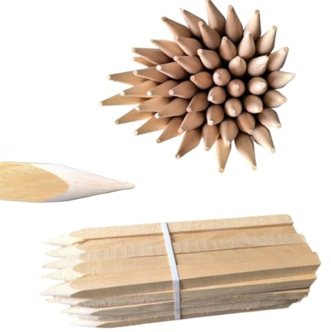 25 Picchetti in Legno di Faggio 80 cm 25×25 mm – Pali Quadrati per Giardino con Punta Robusta, Tutori per Pomodori, Pali da Recinzione e Piante, Segnalatori da Terra